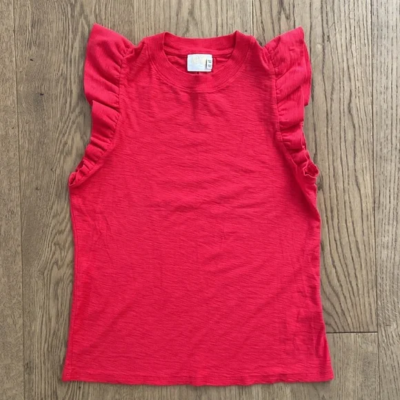 Nation LTD Red Ruffle Sleeve Tank Top - Picture 7 of 11